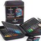 72 Watercolour Colouring Pencils Set in Zip-Up Case for Adults Artists | Quality Cores with Vivid Colours to Create Beautiful Blended Effects with Water